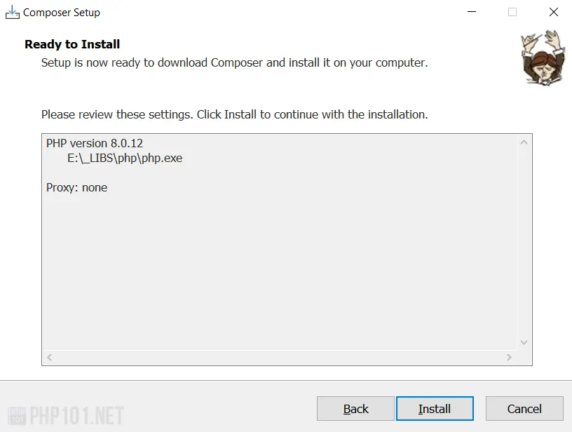 PHP101.net - Tutorial - Installing Composer on Windows