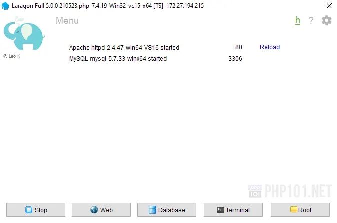 PHP101.Net - Deploy - Webserver with Laragon on Windows for PHP development