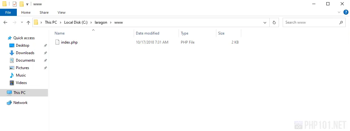 PHP101.Net - Deploy - Webserver with Laragon on Windows for PHP development