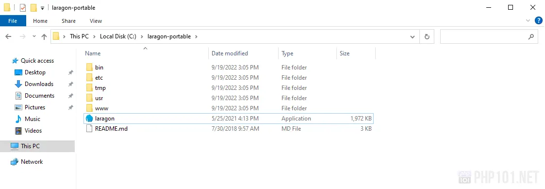 PHP101.Net - Deploy - Webserver with Laragon on Windows for PHP development